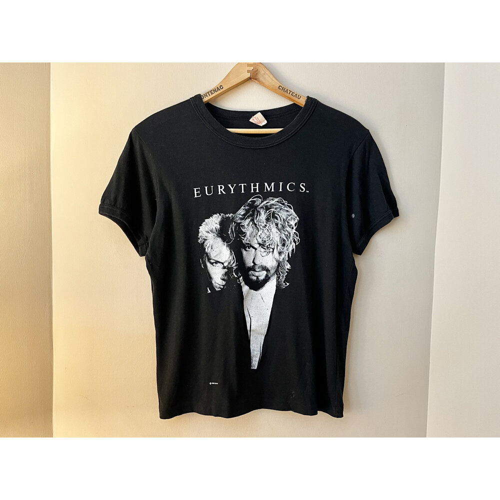 1986 Black Eurythmics Graphic Band T-shirt